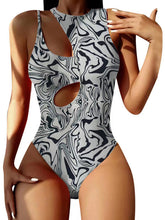 Maillot de bain une épaule multicolore creux